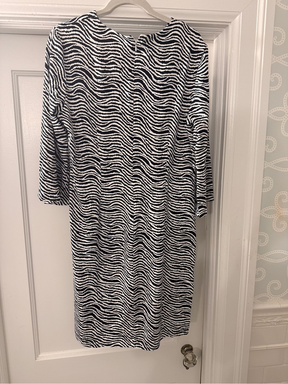 J. McLaughlin Black and White Zebra-Print Dress